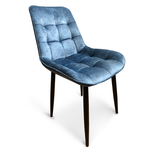 Стул бостон на черном металлическом каркасе велюр светло-серый Nova-600 профторг