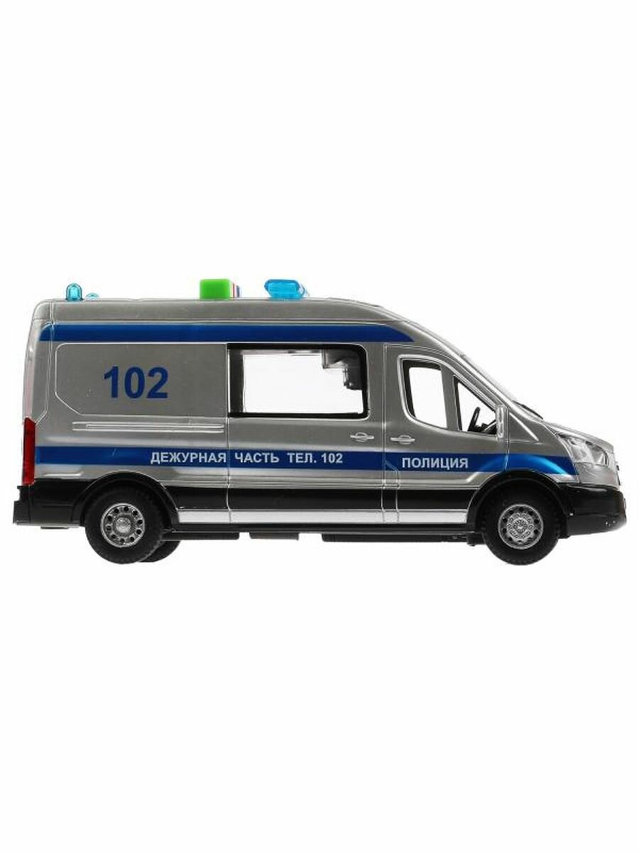 Машина "Ford Transit Полиция" 16 см пластмассовая свет звук TRANSITVAN-16PLPOL-SR ТЕХНОПАРК - фото №14