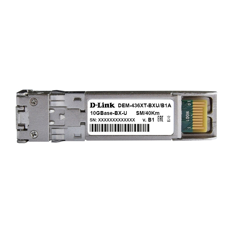 Модуль D-Link 436XT-BXU/40KM/B1A WDM трансивер SFP+ с 1 портом 10GBase-ER (Tx:1270 нм, Rx:1330 нм) для одномодового опт