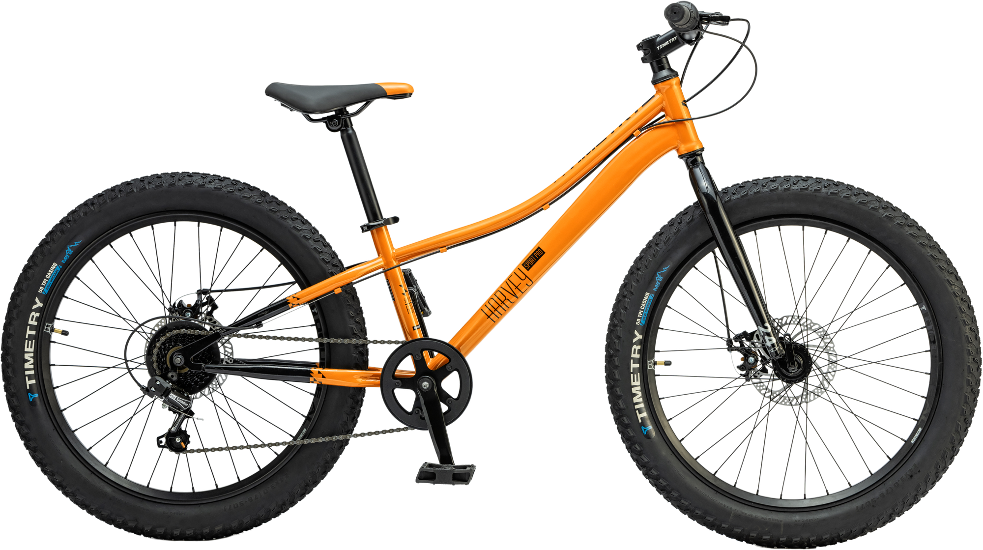 Велосипед полу-фэтбайк Fatbike Time Try TT274/7s 24" Рама 12" Взрослый Детский Подростковый, оранжевый