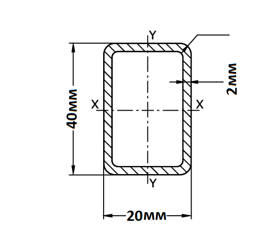 Труба профильная 40х20х2 мм