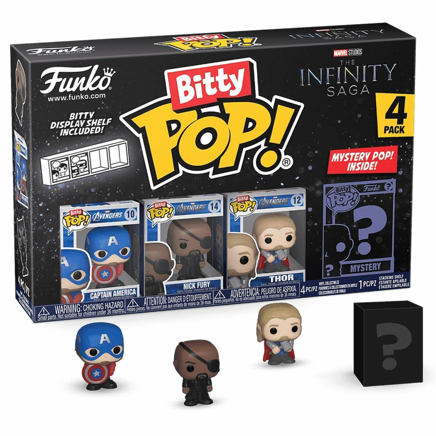 Фигурка Funko Bitty POP: Marvel Infinity Saga S1: Cap America+Nick Fury+Thor+Mystery (1 of 4) 4PK 71503