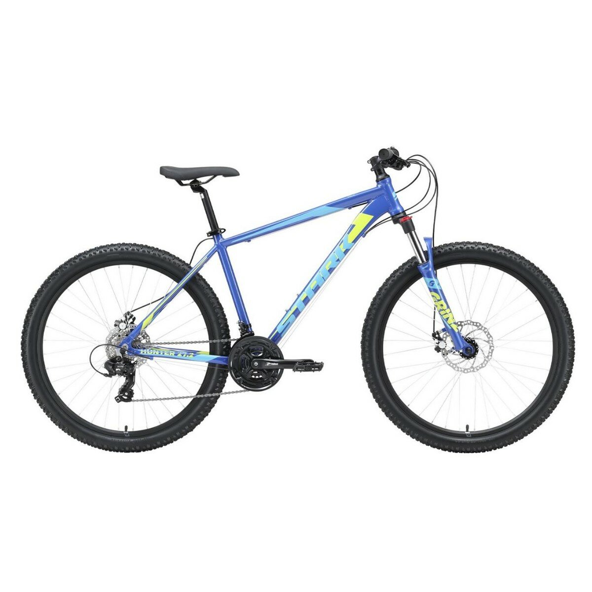 Велосипед взрослый горный Stark'23 Hunter 27.2 D рама 18" насыщенный синий голубой металлик