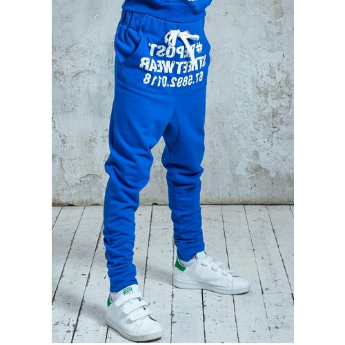 Брюки #Repost, размер 170, синий леггинсы для мальчиков и девочек милые длинные свободные штаны с мультяшным рисунком хлопковые спортивные брюки для новорожденных