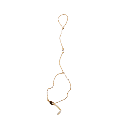 Слейв-браслет VERUSCHKA JEWELRY, фианит, размер 17 см, золотистый слейв браслет veruschka jewelry фианит размер 16 5 см