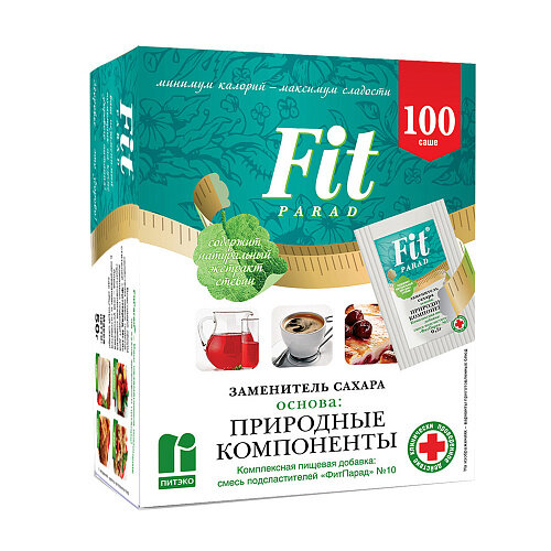 Fit Parad, Заменитель сахара на основе эритрита и стевии №10, 100 грамм