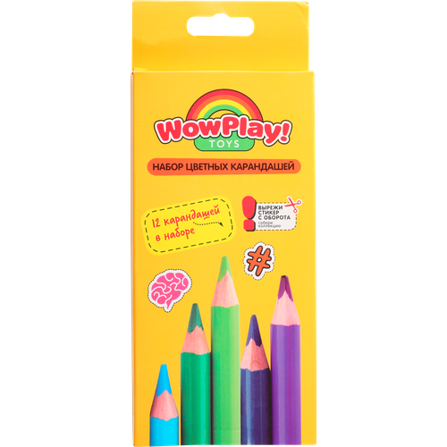 Набор цветных карандашей Wow Play 12шт набор цветных карабинов 12шт