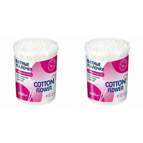 COTTON Ватные палочки Flower, 100 шт в уп, 2 уп