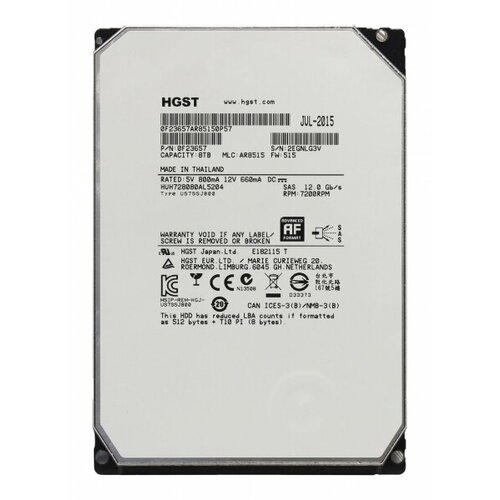 Жесткий диск HGST 0F23657 8Tb 7200 SAS 35 HDD 27380₽