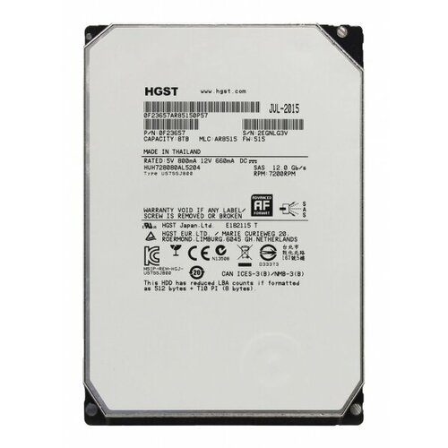 Жесткий диск HGST 0F23657 8Tb 7200 SAS 3,5 HDD