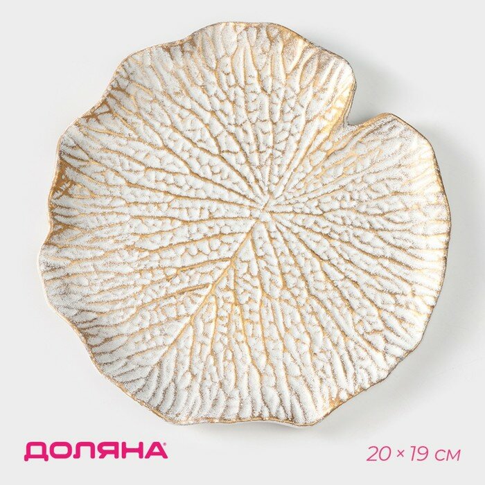 Блюдо для фруктов Доляна «Кувшинка», 20×19 см, белое