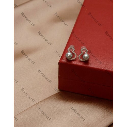 Серьги , жемчуг культивированный, серебряный, белый