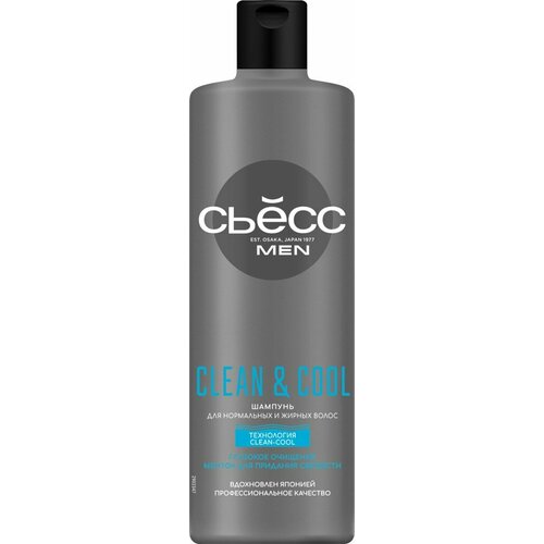 Шампунь для нормальных и жирных волос мужской СЬĔСС Men Clean&Cool, 450мл, Россия, 450 мл