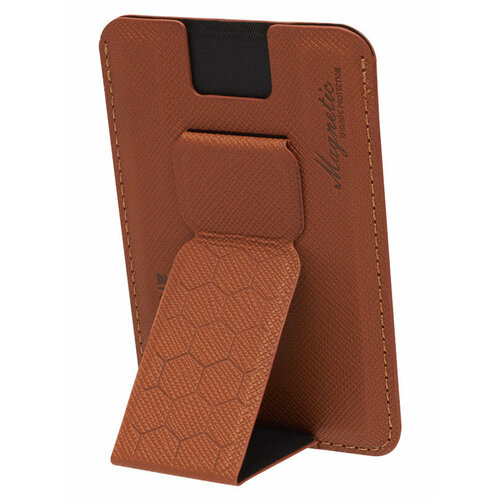 Картхолдер MagSafe с подставкой для iPhone 15 Pro Max-Коричневый накладка finewoven для iphone 15 pro max с magsafe серо коричневый