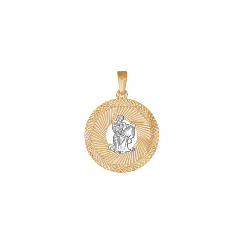 Подвеска ЗлатаМира, комбинированное золото, 585 проба подвеска из золота знак зодиака водолей яхонт ювелирный арт 18128