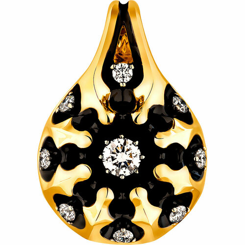 подвеска с бриллиантами из желтого золота Подвеска ЗлатаМира, желтое золото, 585 проба