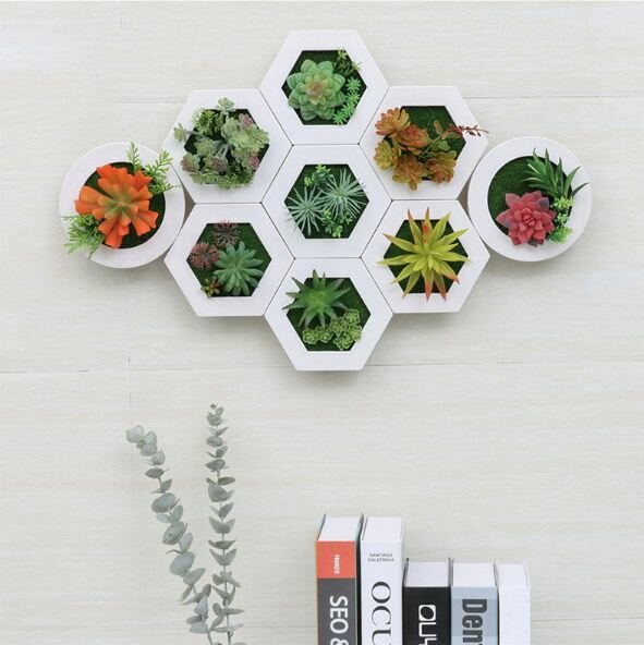 Панно на стену декор для дома фитостена цветы 125*14 сота