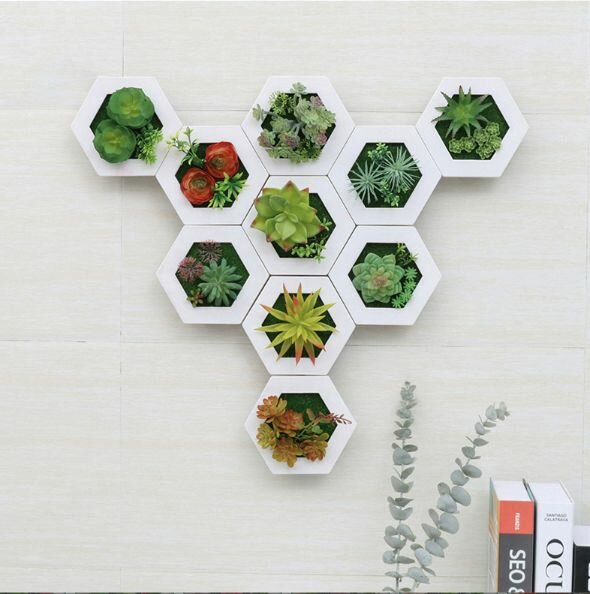 Панно на стену декор для дома фитостена цветы 125*14 сота