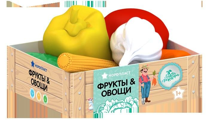 Набор игровых продуктов Нордпласт "Овощи", 6 предметов, в ящике