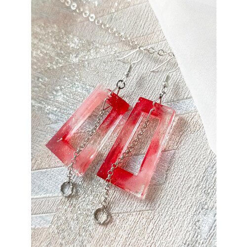 Серьги цепочки , размер 5 мм, бесцветный