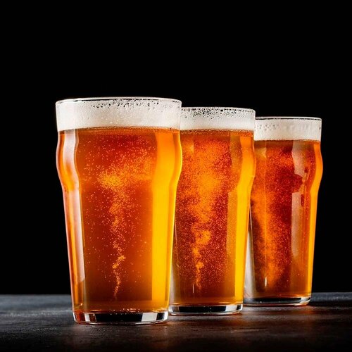 Набор пивных стаканов бокалов для пива 570 мл прозрачное стекло 3 шт стиль 976₽