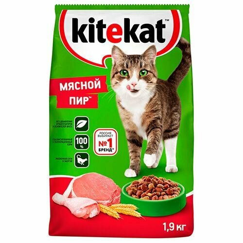 Kitekat / Китикет Сухой корм для кошек Мясной пир 1,9 кг