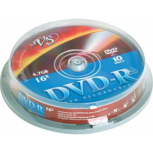 DVD-R Диски VS 4.7Gb, 16x, Cake Box 10шт. (20410) mason cash 12 inch geo rose gold cake box