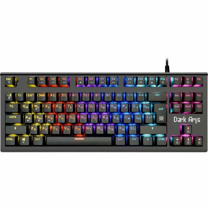 Клавиатура Defender Dark Arts GK-375, игровая, проводная, механическая, подсв,87 кл, USB, черная