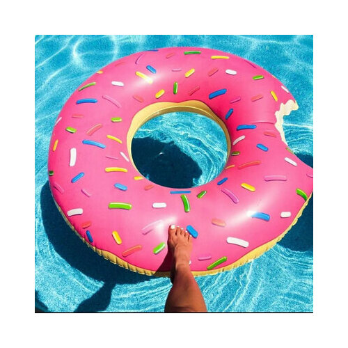 Детский надувной круг для купания Пончик 60СМ av retail круг надувной плавательный розовый пончик 60см
