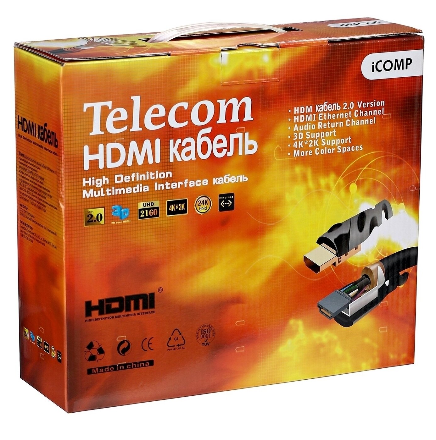 Кабель HDMI 20м TELECOM TCG200F-20M круглый черный - фото №13