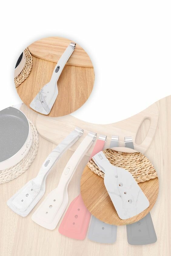 Щипцы-лопатка силиконовая мраморная — фото 1