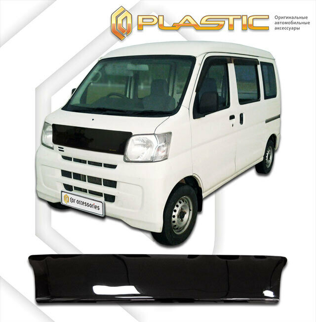 Дефлектор капота Daihatsu Hijet 2004 2007 Черный глянцевый СА Пластик