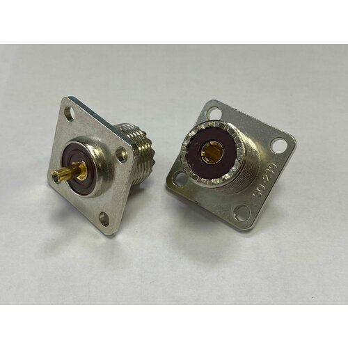 Разъем высокочастотный U-245 (5 шт), розетка (гнездо) UHF приборная фланец 4 отверстия