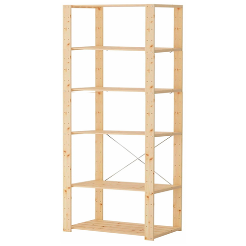 фото Стеллаж ikea hejne 78x50x171 см , 6 полок из реек, сосна икеа