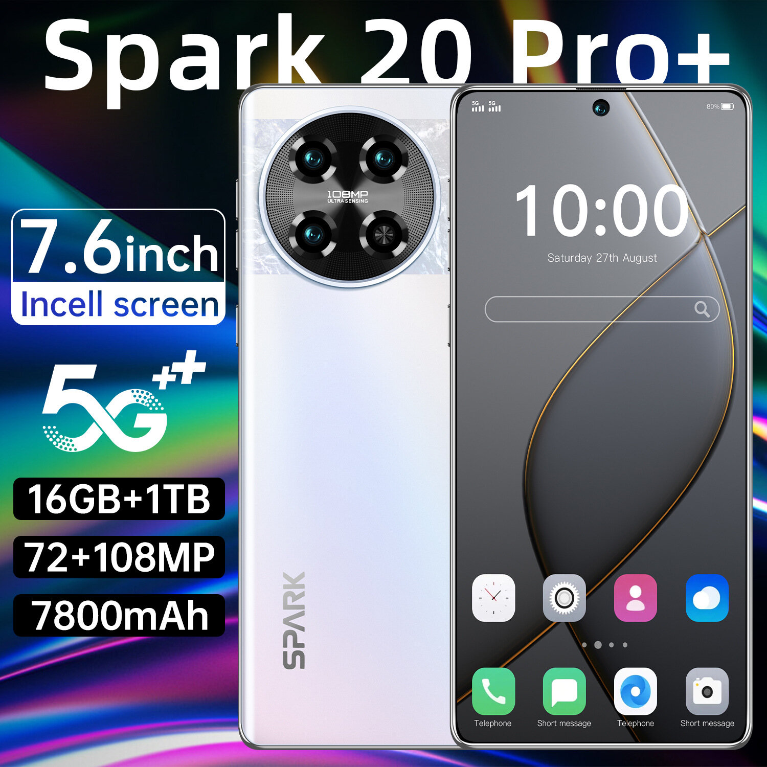 Смартфон Spark 20 Pro, 7.3", 16+1Т, желтый