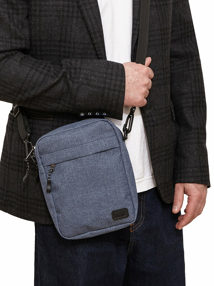 Сумка барсетка FORTE, фактура гладкая, синий — фото 1