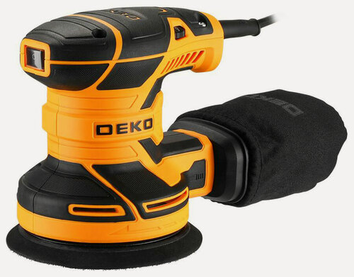 Изображение товара Шлифмашина эксцентриковая сетевая Deko ZKG-125, желто-черный