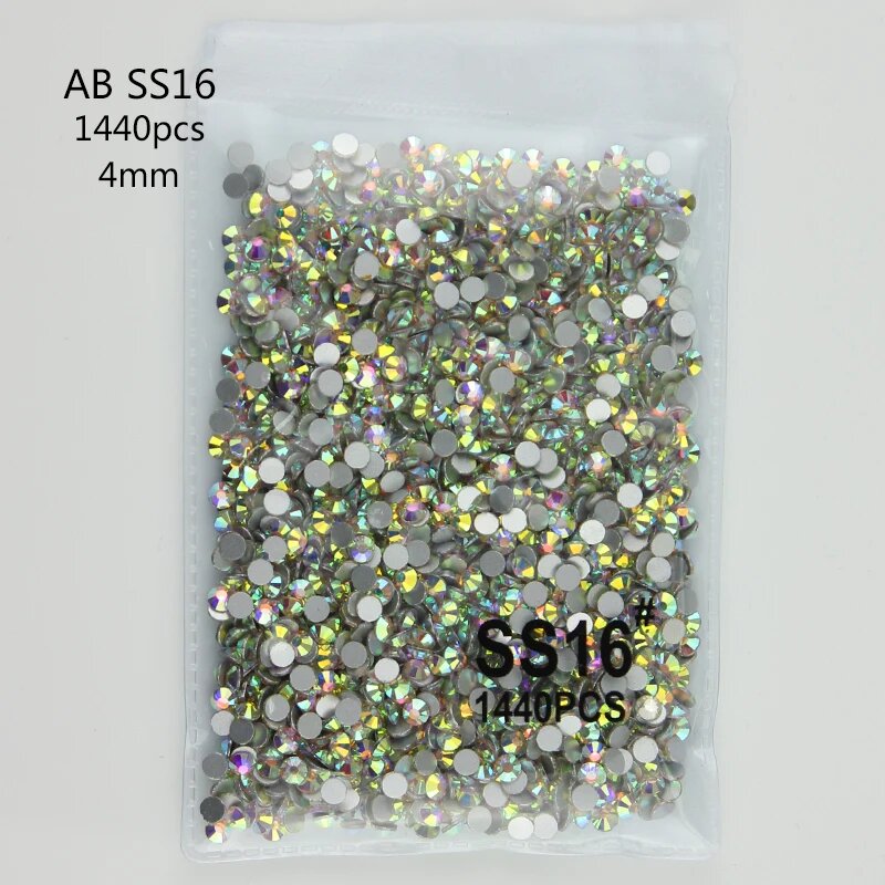 Стразы AB SS16, 1440шт, 4мм
