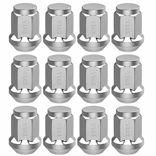 20 шт Гоночные Колесные гайки стальные Универсальные Автомобильные Колесные гайки автомобильная головка болта m12x1 5m12x1 25 для Nissan Toyota Honda Ford Silver M12x15 2672₽