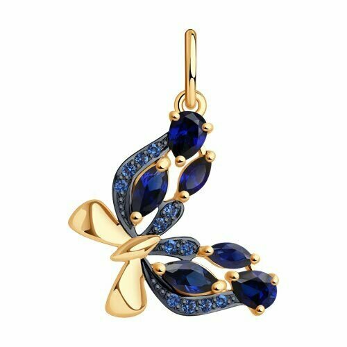 Подвеска The Jeweller, красное золото, 375 проба, сапфир синтетический, синий