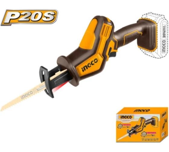 Сабельная пила INGCO CRSLI6508, 20V, без АКБ и ЗУ, бесключевая смена оснастки, подсветка — фото 1