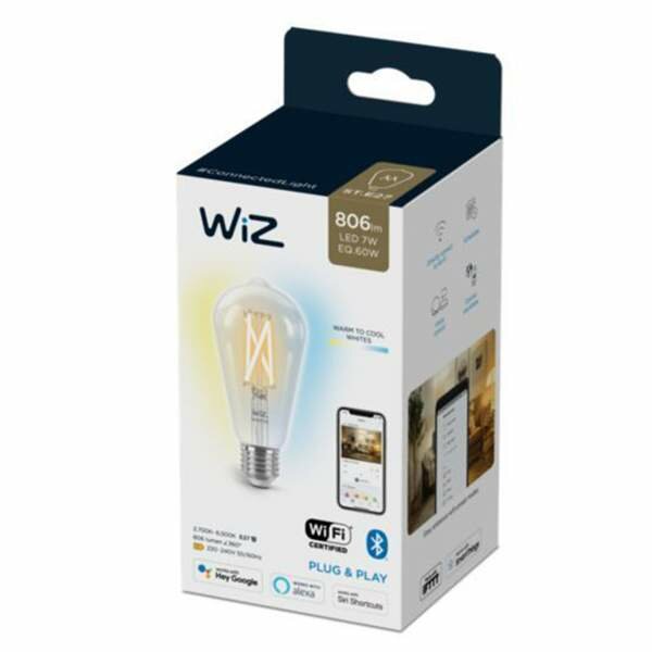 Лампа светодиодная WiZ Wi-Fi BLE60WST64E27927-65CL1PF/6 929003018601 .