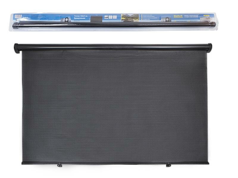 Шторка на заднее стекло 100 x 57 см рулонная, черная, бренд DolleX, артикул - SD-779