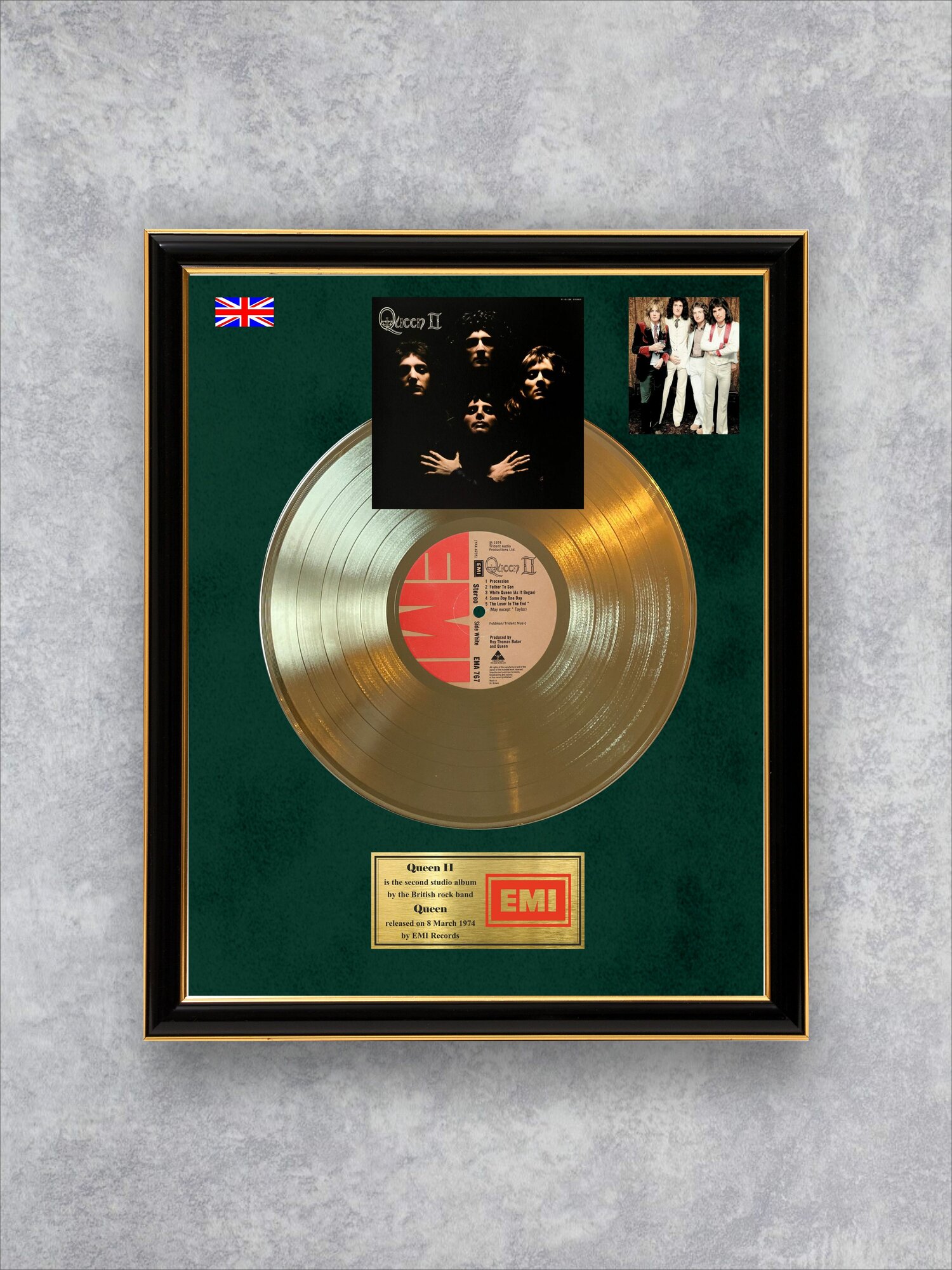 Виниловая пластинка Queen II в рамке - Queen II золотой винил в рамке