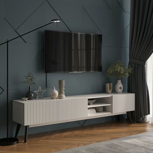 Изображение товара Тумба под ТВ цифра мебель "Виктория 1840", ЛДСП/МДФ, 184 см х 35,5 см х 47 см