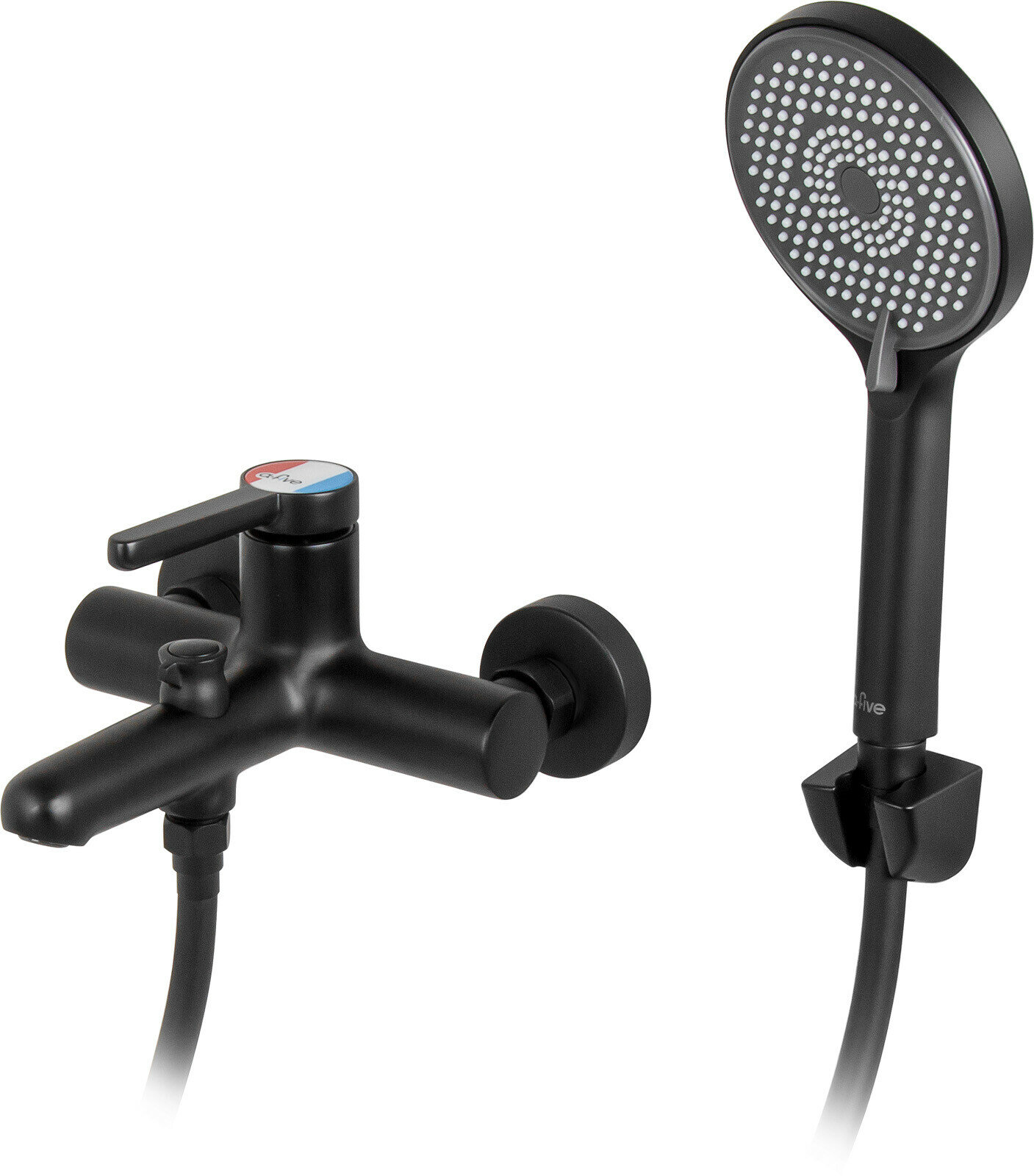 Смеситель для ванны А-five Lotus D35 черный с коротким изливом (A5-0632) — фото 1