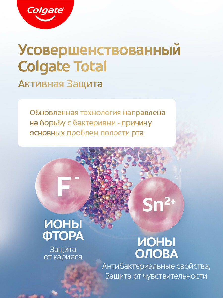 Зубная паста Colgate Total Активная Защита+ Профессиональная Чистка (Гель) для глубокого очищения, 125 мл (2 шт) — фото 1