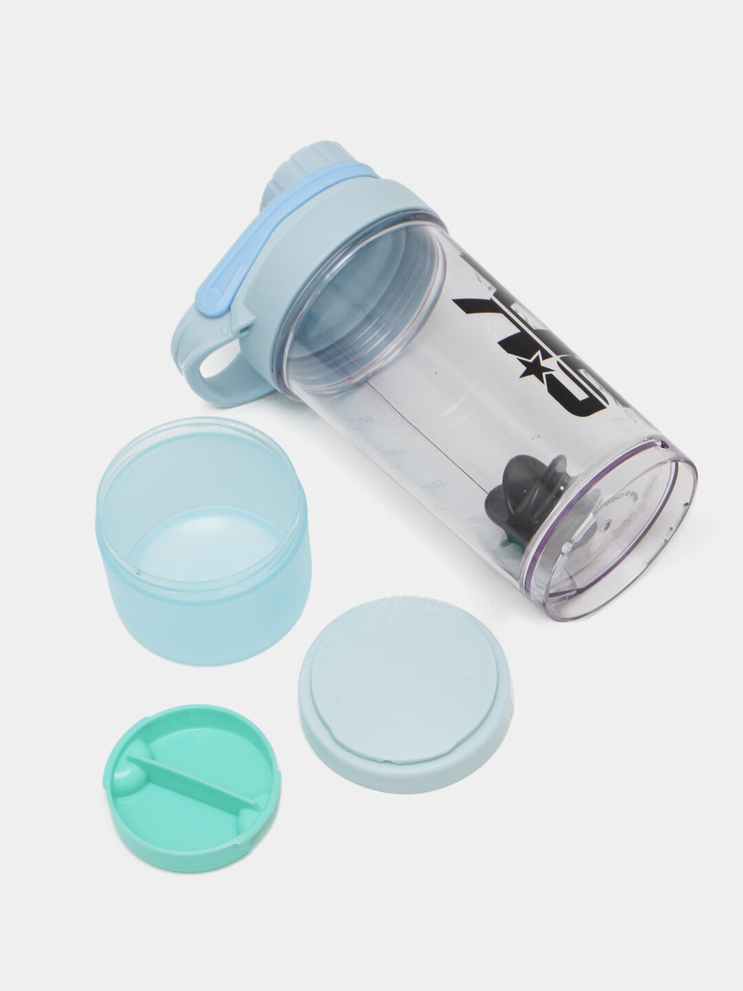 Шейкер-бутылка General Fitness, для протеина, герметичная крышка, сеточка для смешивания — фото 1