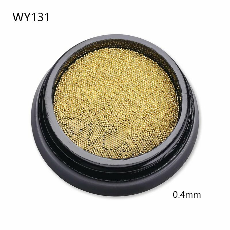 Бусины для ногтей золотистые 0.4mm WY131