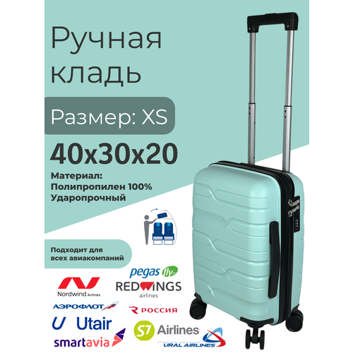 фото Чемодан impreza, 24 л, размер xs, светло-мятный